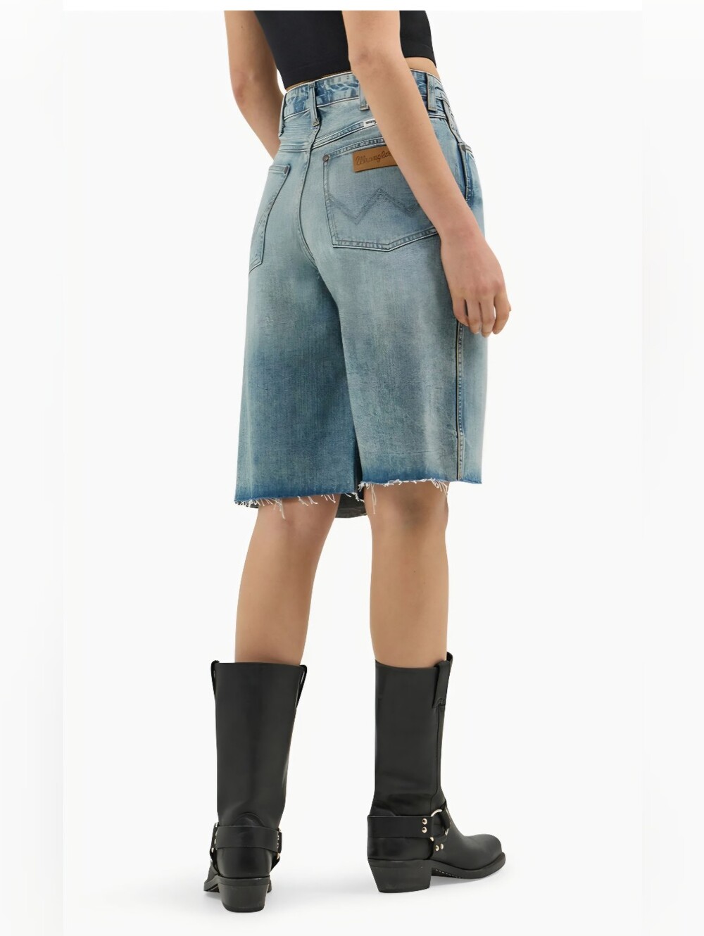Wrangler Light Blue Distressed Denim Bermuda Shorts - Size 27! New W/tags! - Picture 3 of 15